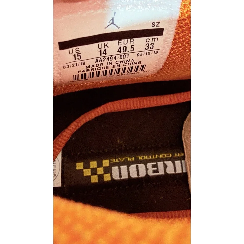 Nike Air Jordan 18 Retro Campfire Orange Suede Size 15 New Deadstock AA2494-801